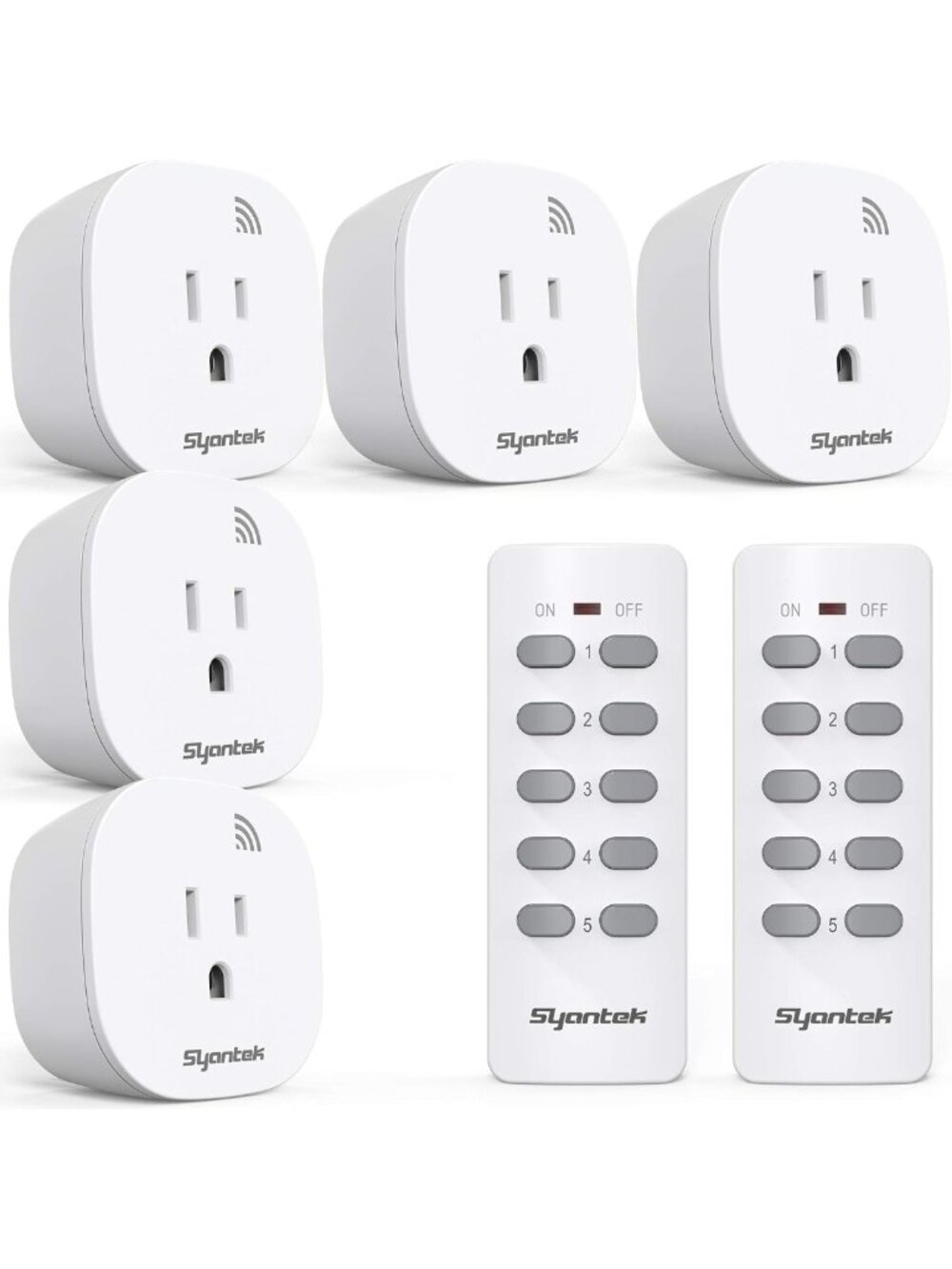 Wireless Remote Control Light Switch Kit for Home Appliances, 100ft Range, 5